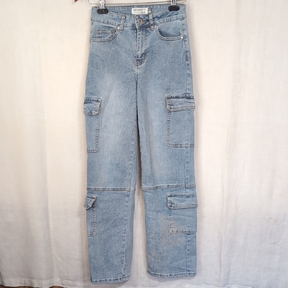 Celebrity Ace Wide Leg Cargo Jeans High Rise Size 3 / 26